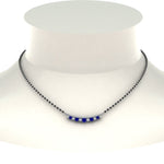 Load image into Gallery viewer, Curved-Bar-Diamond-Mangalsutra-With-Sapphire