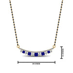 Load image into Gallery viewer, Curved Bar Blue Sapphire Mangalsutra