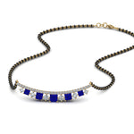 Load image into Gallery viewer, Curved-Bar-Diamond-Mangalsutra-With-Sapphire