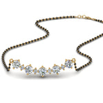 Load image into Gallery viewer, Curved-Diamond-Mangalsutra-Necklace