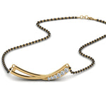 Load image into Gallery viewer, Curved-Plated-Diamond-Pendant-Mangalsutra