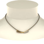 Load image into Gallery viewer, Curved-Plated-Diamond-Pendant-Mangalsutra