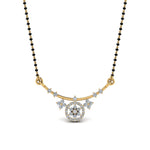 Load image into Gallery viewer, Diamond-Flower-Curved-Mangalsutra