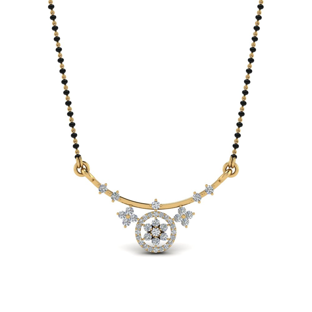 Diamond-Flower-Curved-Mangalsutra