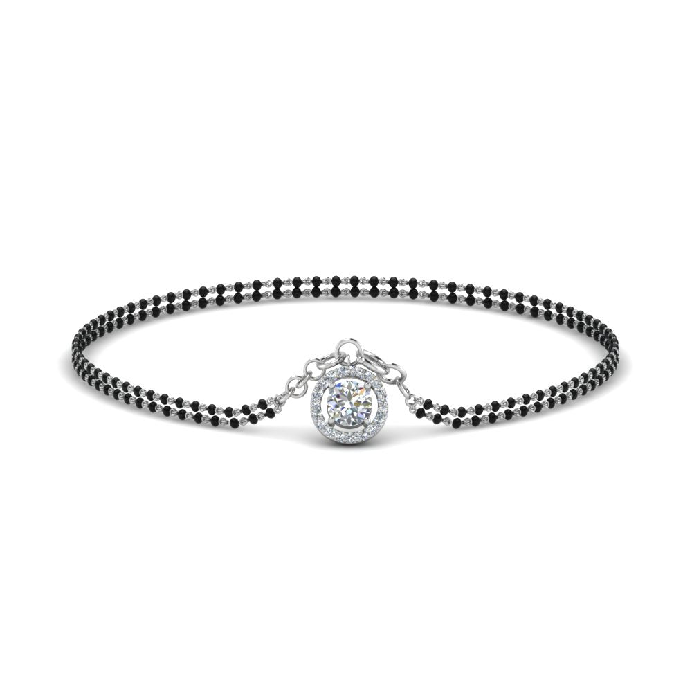 Diamond Halo Drop Mangalsutra Bracelet