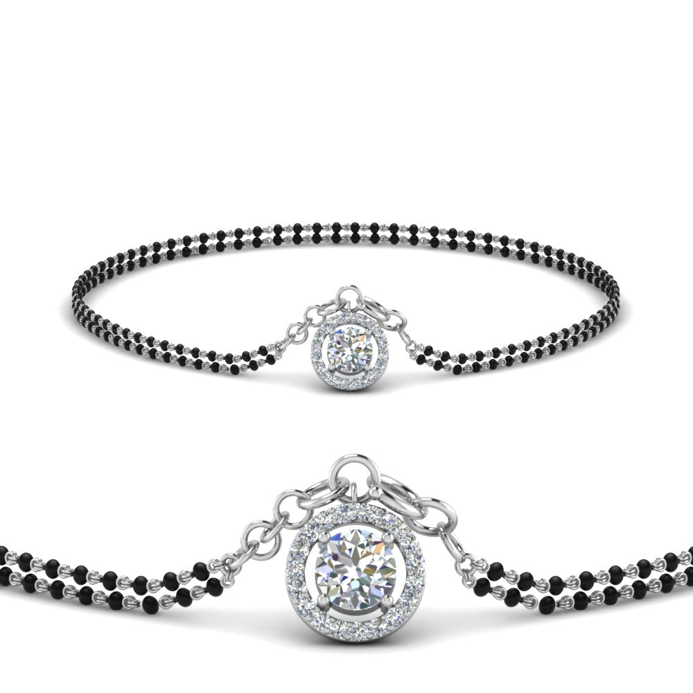 Diamond Halo Drop Mangalsutra Bracelet