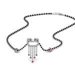 Load image into Gallery viewer, Diamond-Pendant-Mangalsutra-For-Bride-With-Pink-Sapphire