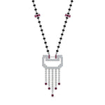 Load image into Gallery viewer, Diamond-Pendant-Mangalsutra-For-Bride-With-Pink-Sapphire