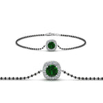 Load image into Gallery viewer, Emerald Bracelet Mangalsutra With Black Beads