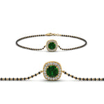 Load image into Gallery viewer, Emerald Bracelet Mangalsutra With Black Beads