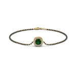 Load image into Gallery viewer, Emerald Bracelet Mangalsutra With Black Beads