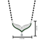 Load image into Gallery viewer, Emerald Filigree Tanmaniya Mangalsutra In Mgs9027Gemgr-Nl-Wg14K-White-Gold