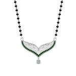 Load image into Gallery viewer, Emerald Filigree Tanmaniya Mangalsutra In Mgs9027Gemgr-Nl-Wg14K-White-Gold