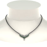 Load image into Gallery viewer, Emerald Filigree Tanmaniya Mangalsutra In Mgs9027Gemgr-Nl-Wg14K-White-Gold