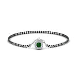 Load image into Gallery viewer, Emerald Halo Drop Mangalsutra Bracelet
