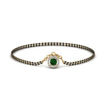 Load image into Gallery viewer, Emerald Halo Drop Mangalsutra Bracelet