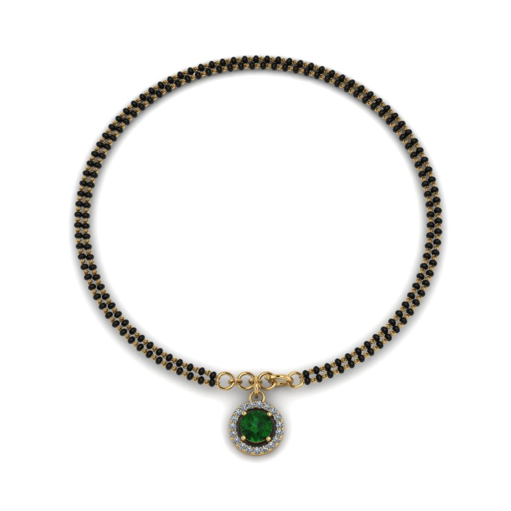 Emerald Halo Drop Mangalsutra Bracelet