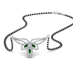 Load image into Gallery viewer, Emerald-Petal-Mangalsutra-Pendant