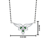 Load image into Gallery viewer, Emerald-Petal-Mangalsutra-Pendant