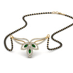 Load image into Gallery viewer, Emerald-Petal-Mangalsutra-Pendant