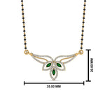 Load image into Gallery viewer, Emerald-Petal-Mangalsutra-Pendant