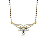 Load image into Gallery viewer, Emerald-Petal-Mangalsutra-Pendant