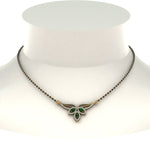 Load image into Gallery viewer, Emerald-Petal-Mangalsutra-Pendant