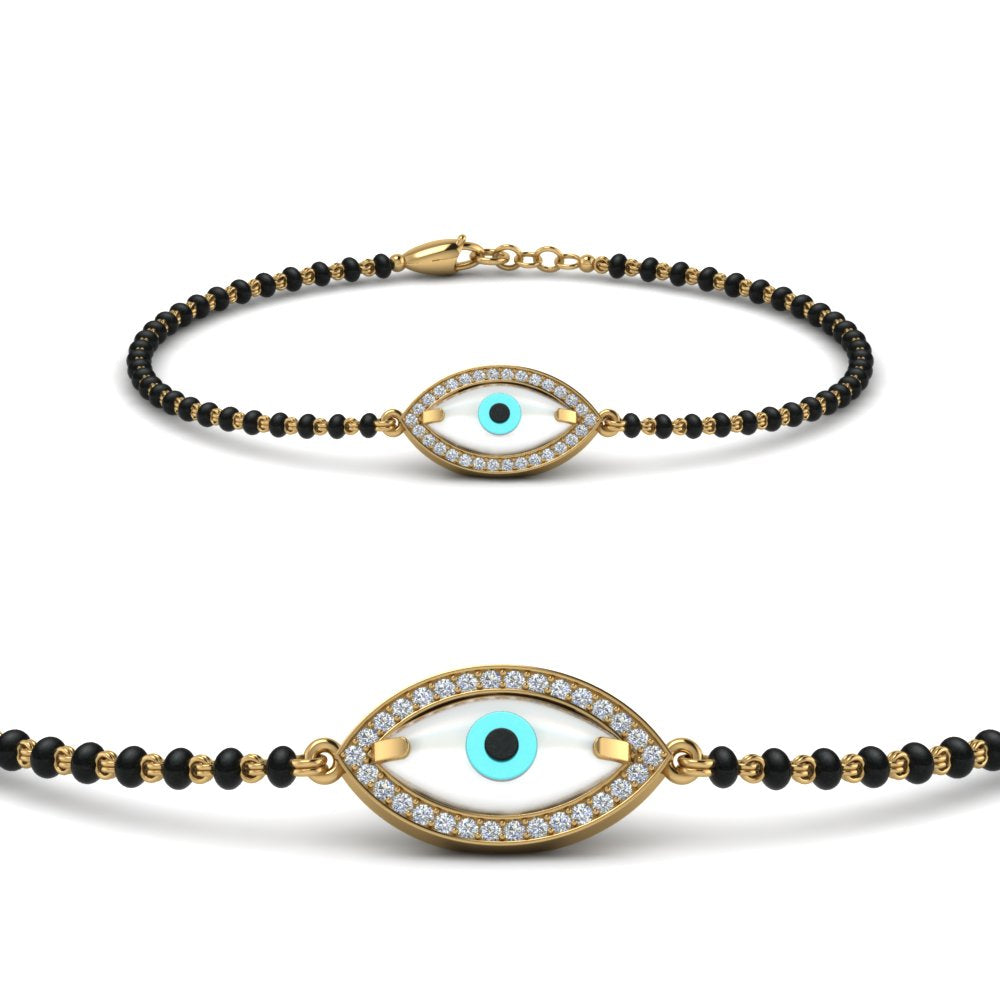Evil Eye Diamond Mangalsutra Bracelet