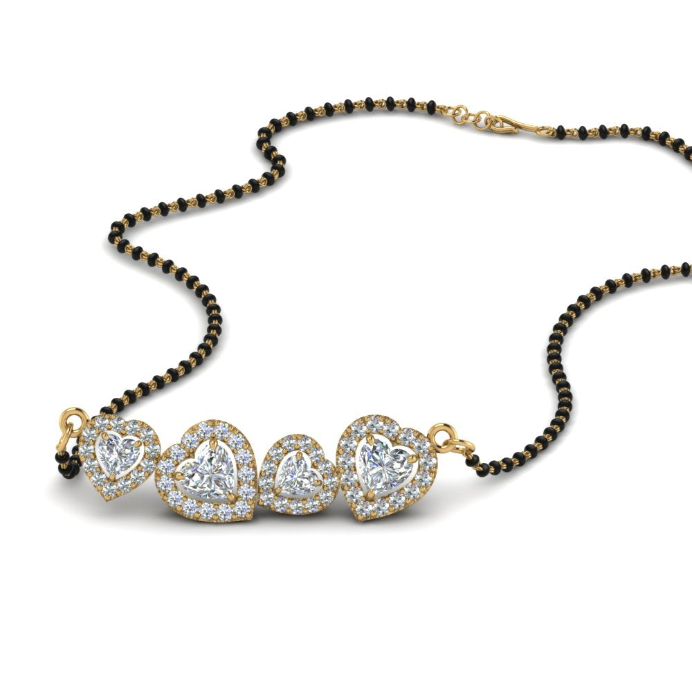 1.65 Ct. Fancy Diamond Halo Mangalsutra Pendant