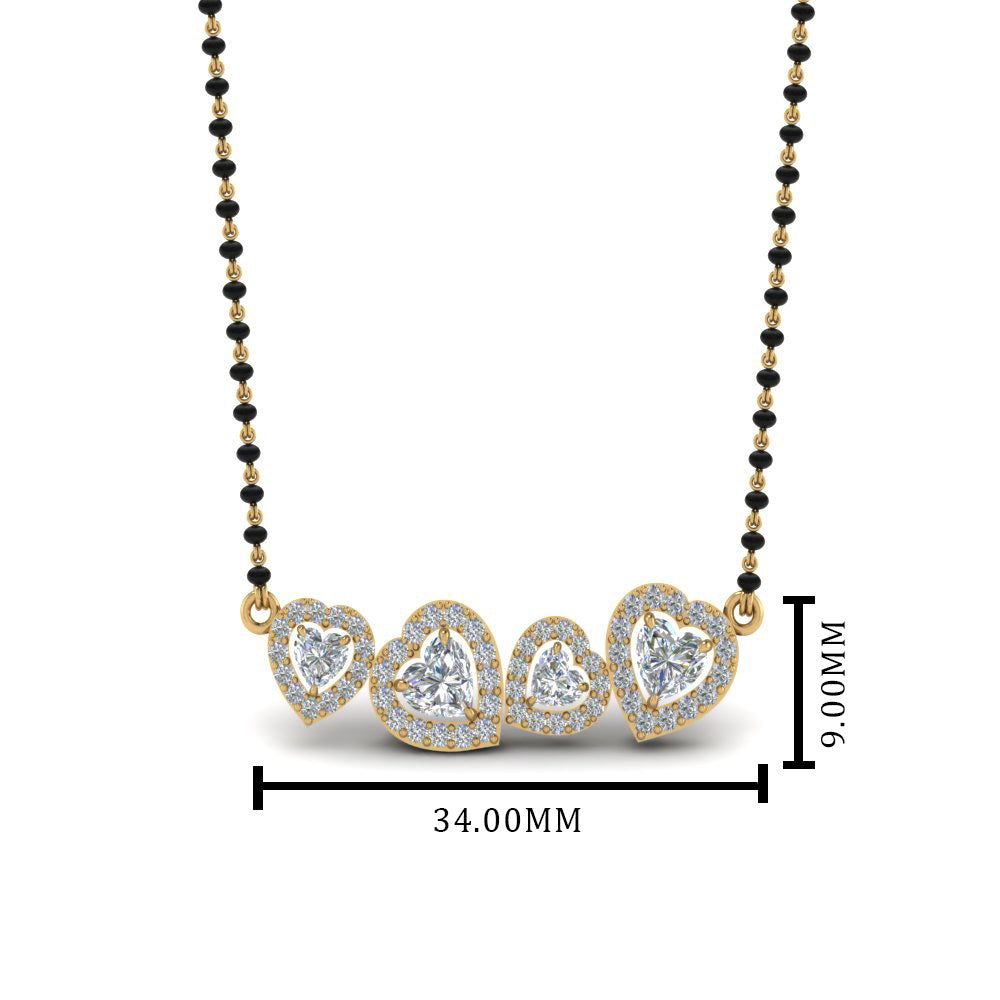 1.65 Ct. Fancy Diamond Halo Mangalsutra Pendant