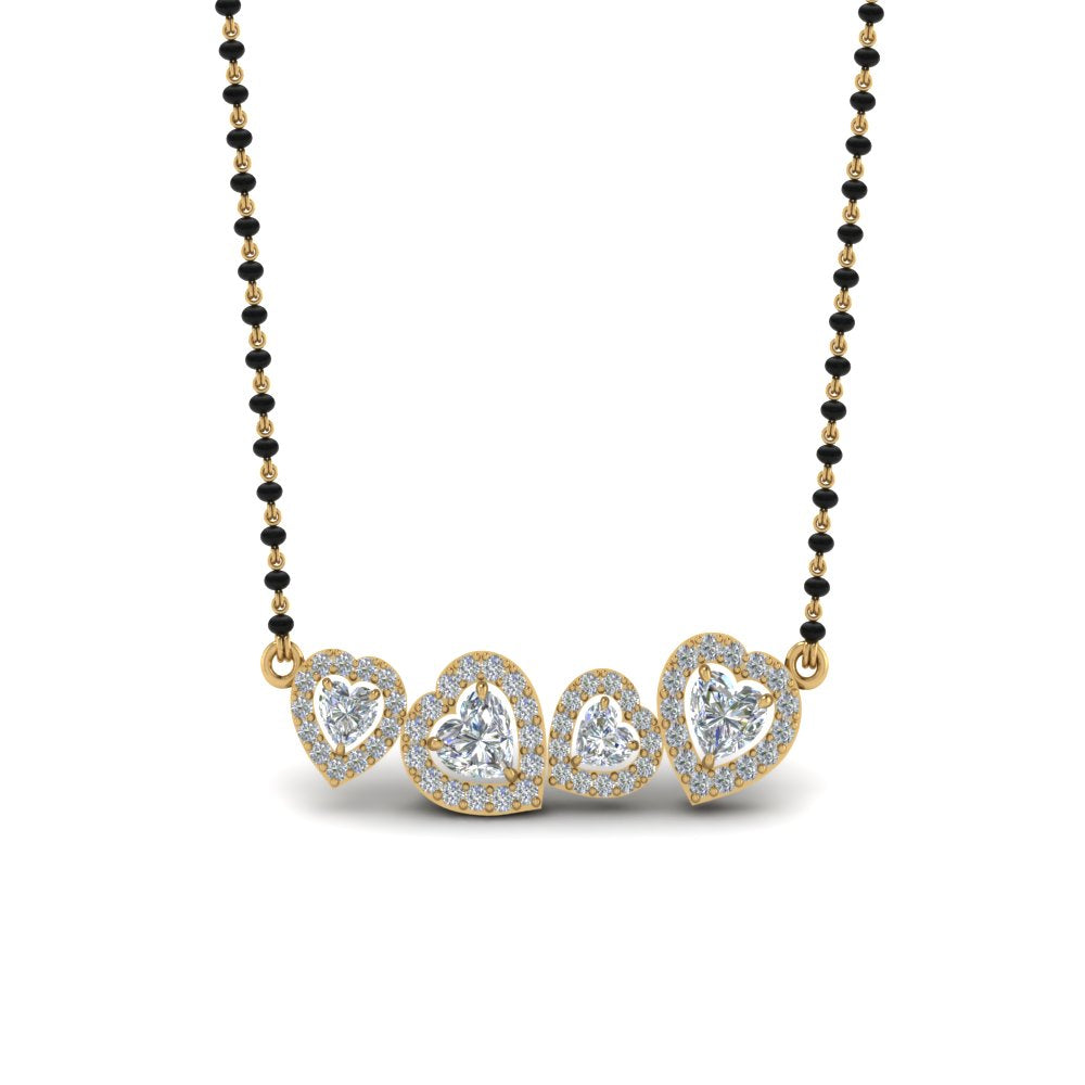 1.65 Ct. Fancy Diamond Halo Mangalsutra Pendant