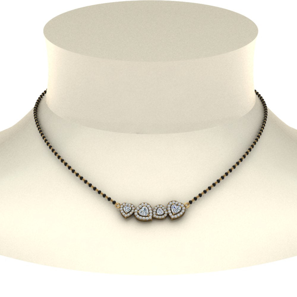 1.65 Ct. Fancy Diamond Halo Mangalsutra Pendant