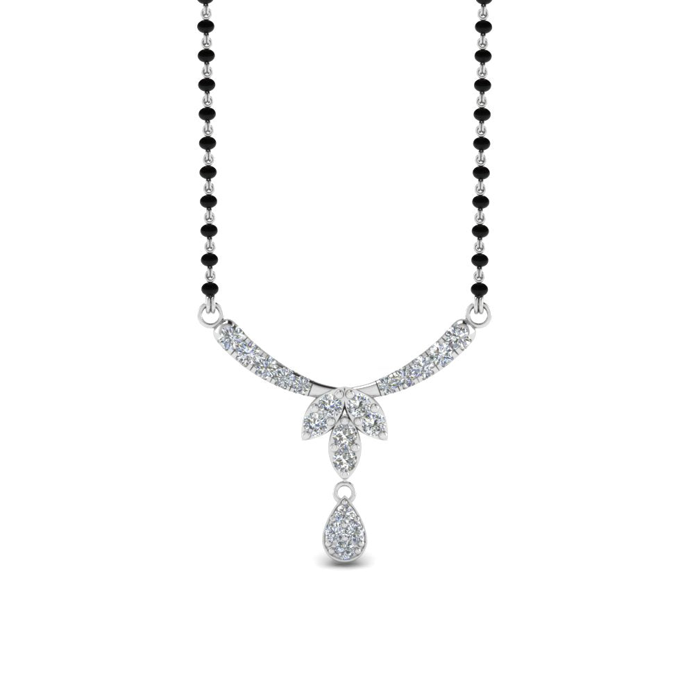 Floral-Drop-Diamond-Mangalsutra-Necklace