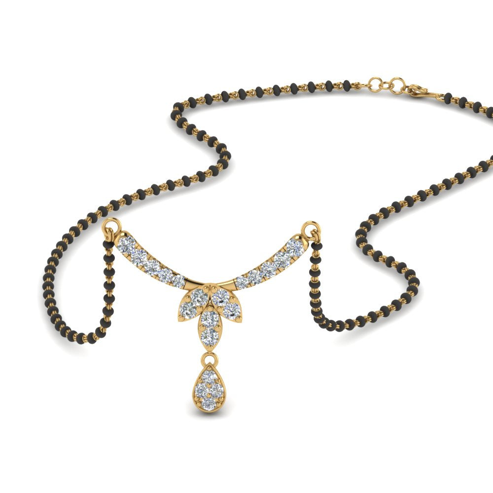 Floral-Drop-Diamond-Mangalsutra-Necklace