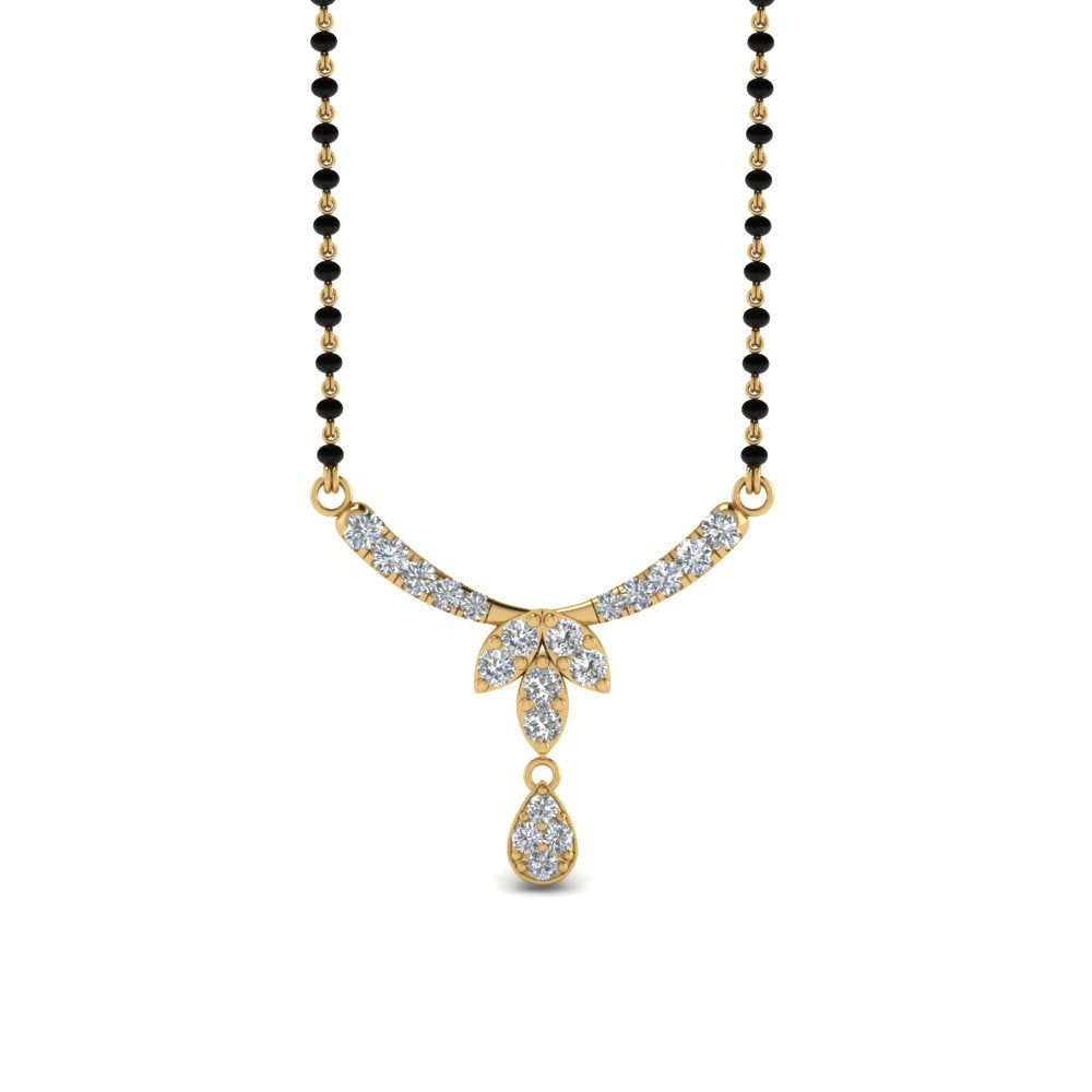 Floral-Drop-Diamond-Mangalsutra-Necklace