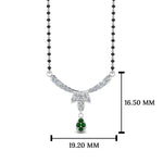 Load image into Gallery viewer, Floral Drop Emerald Mangalsutra Necklace