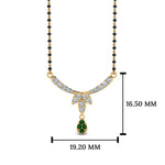 Load image into Gallery viewer, Floral Drop Emerald Mangalsutra Necklace