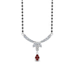 Load image into Gallery viewer, Floral-Drop-Diamond-Mangalsutra-Necklace-With-Ruby