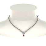 Load image into Gallery viewer, Floral-Drop-Diamond-Mangalsutra-Necklace-With-Ruby
