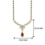 Load image into Gallery viewer, Floral-Drop-Diamond-Mangalsutra-Necklace-With-Ruby
