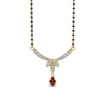 Load image into Gallery viewer, Floral-Drop-Diamond-Mangalsutra-Necklace-With-Ruby