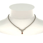 Load image into Gallery viewer, Floral-Drop-Diamond-Mangalsutra-Necklace-With-Ruby