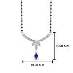 Load image into Gallery viewer, Floral Drop Blue Sapphire Mangalsutra Necklace
