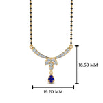 Load image into Gallery viewer, Floral Drop Blue Sapphire Mangalsutra Necklace