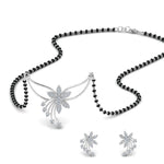 Load image into Gallery viewer, Flower-Design-Diamond-Mangalsutra-And-Earring-Set