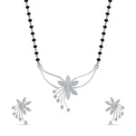 Load image into Gallery viewer, Flower-Design-Diamond-Mangalsutra-And-Earring-Set