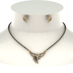 Load image into Gallery viewer, Flower-Design-Diamond-Mangalsutra-And-Earring-Set