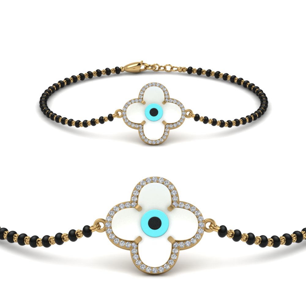 Flower Evil Eye Diamond Bracelet Mangalsutra