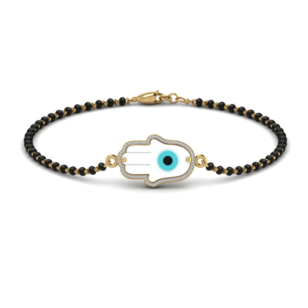 Hamsa Evil Eye Diamond Bracelet Mangalsutra