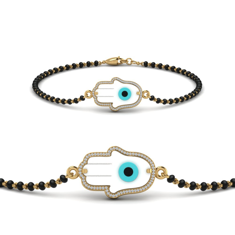 Hamsa Evil Eye Diamond Bracelet Mangalsutra